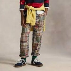 Polo Ralph Lauren Boys 14 Prepster Patchwork Madras Pant Preppy Patchwork Cotton